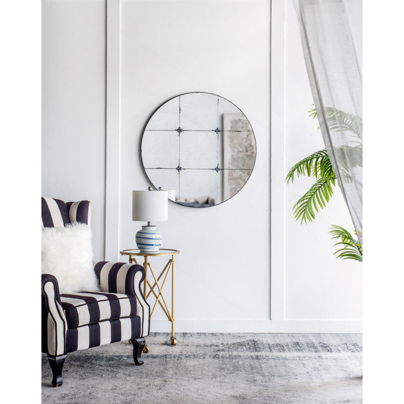 Miroir mural rond en verre antique de style traditionnel D36 ", pour la salle de bain
