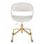 Task Chair In Gold Metal And Light Grey Faux Leather-14942856-14942903