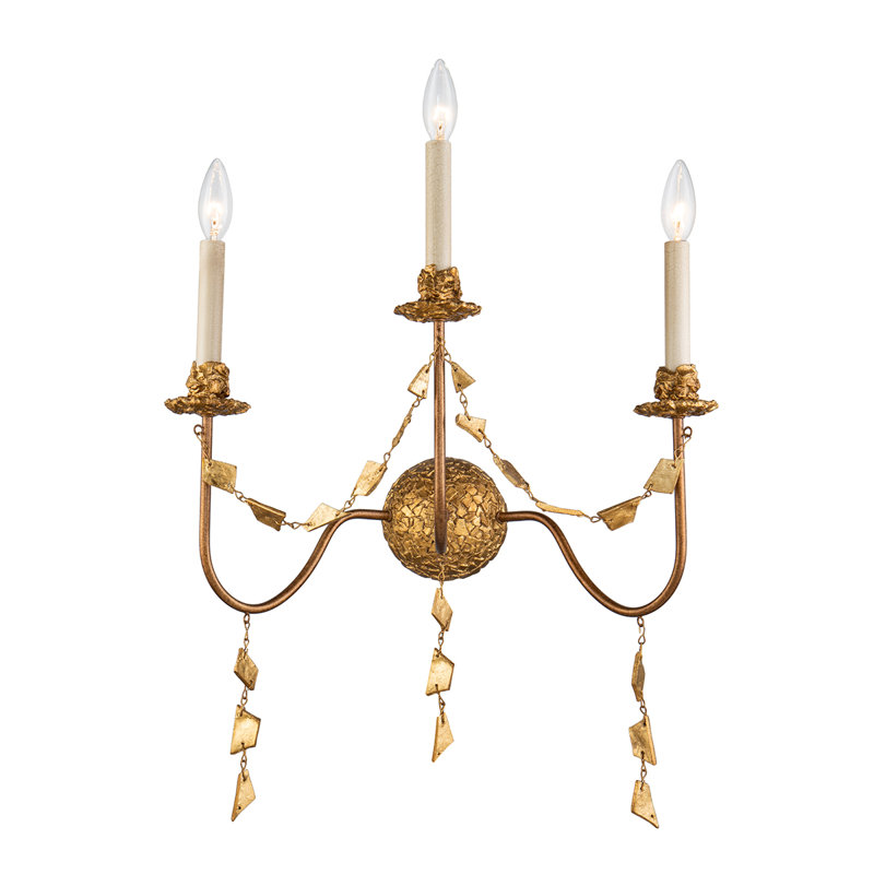 Harrisburg Mosaic 3 Light Sconce in Antique Gold