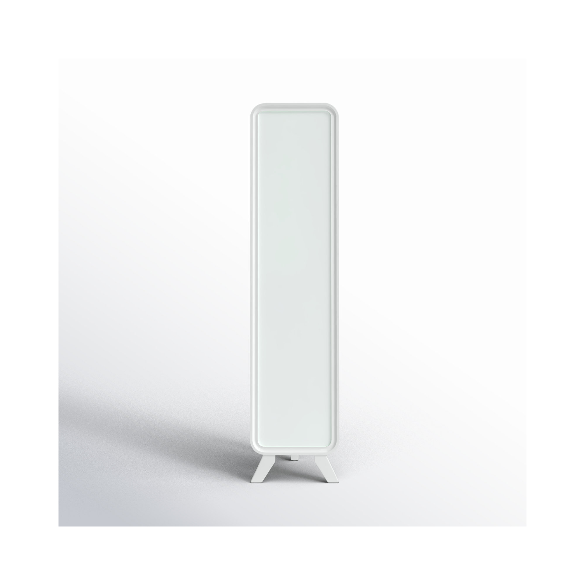 Nery Wood Floor Mirror, White