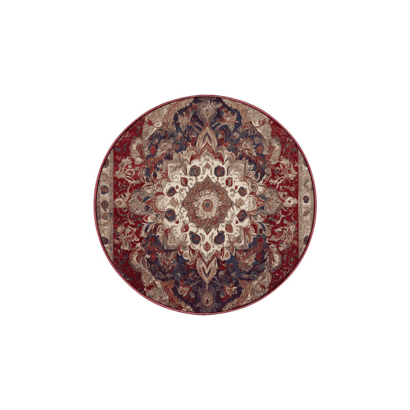 Tapis rouge soyeux et moelleux, Rond 3 pi