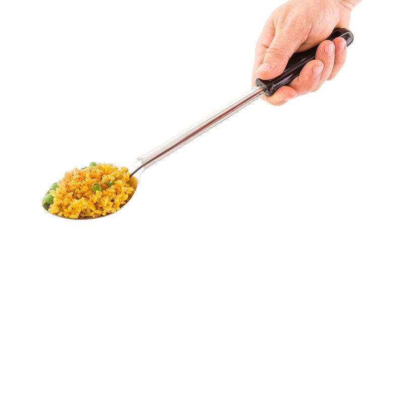 Cuillère de service de 15 po x 2,8 po, 1 cuillère de service de traiteur - fini poli, lavable à la vaisselle, cuillère de buffet en acier inoxydable argenté, ustensile de service pour les fêtes, les banquets ou les maisons