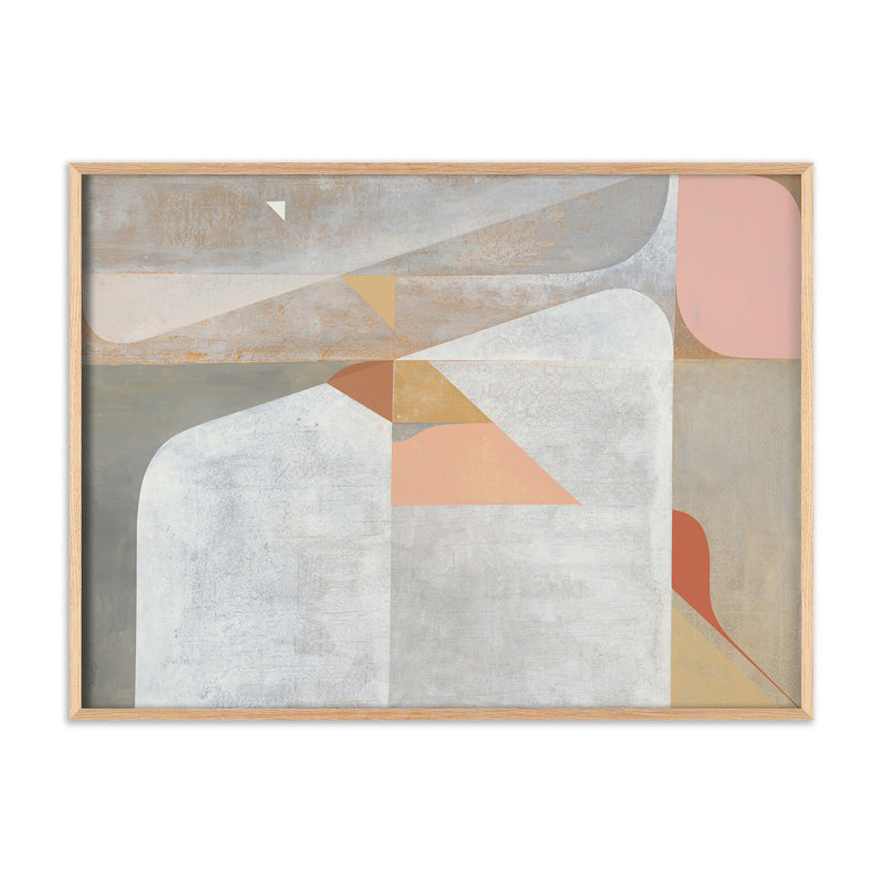 Mon Coeur Est Fort by Greg Gove, Light Brown Wood Floater Framed, 44.5" H x 60" W x 2" D