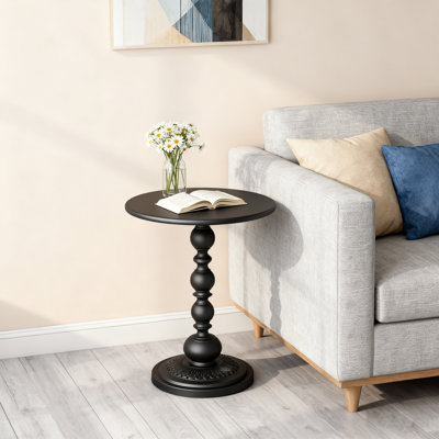 Table d'appoint ronde Vintage Black Matte