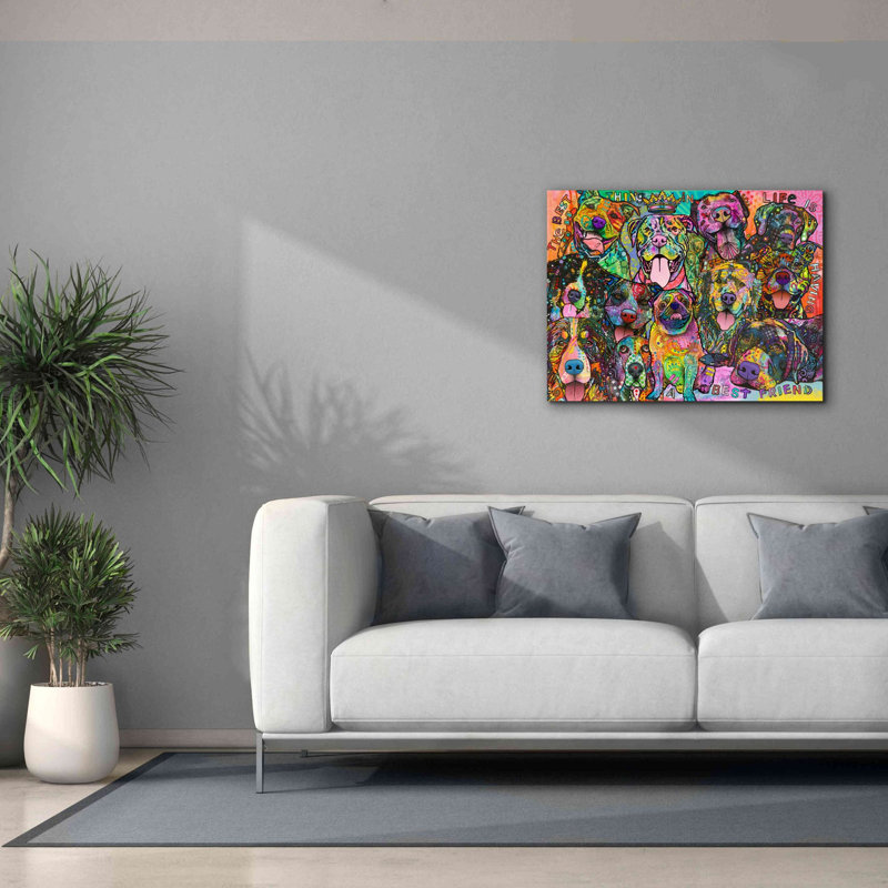 «Best Friends» par Dean Russo, art mural sur toile, H 26 po x l 34 po x P 1,5 po