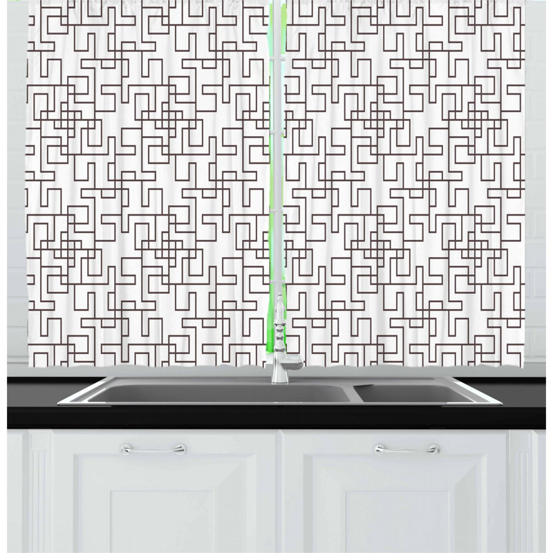 Geometric Pointed Kitchen Curtain