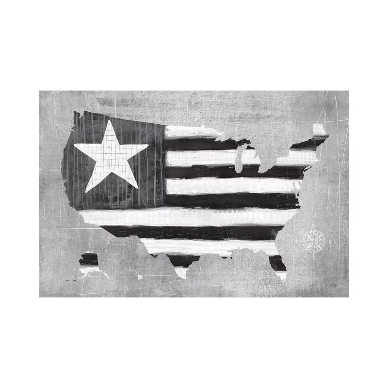 See The USA Americana BW by Melissa Averinos - Wrapped Canvas Print, 152.5 cm H x 101.5 cm W
