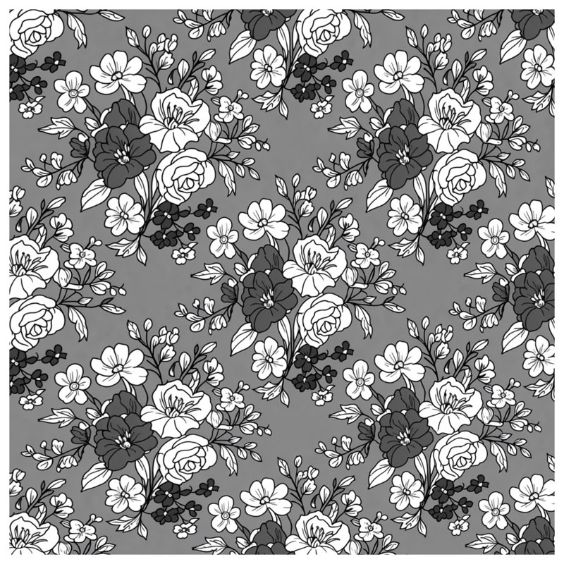 Couvertures à motif floral gris, L 60 po x H 80 po
