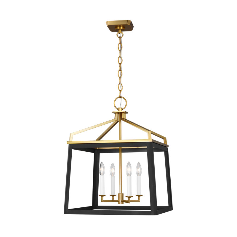 Carlow 4 - Light Chandelier, 23.5" H x 18" W x 18" D, Midnight Black