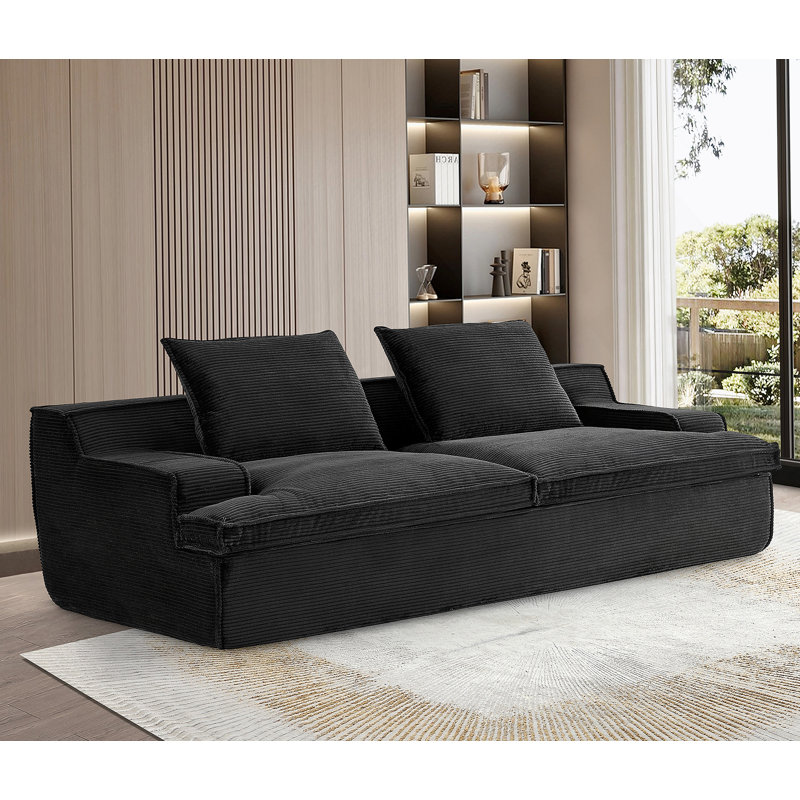 Comfortable Sectional Sofa with Multiple Functionalities for Living Room, Black
