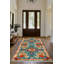 Tapis en mélange de coton et polyester à imprimé numérique Larissa Collection - Bleu sarcelle et rouge-1278874124