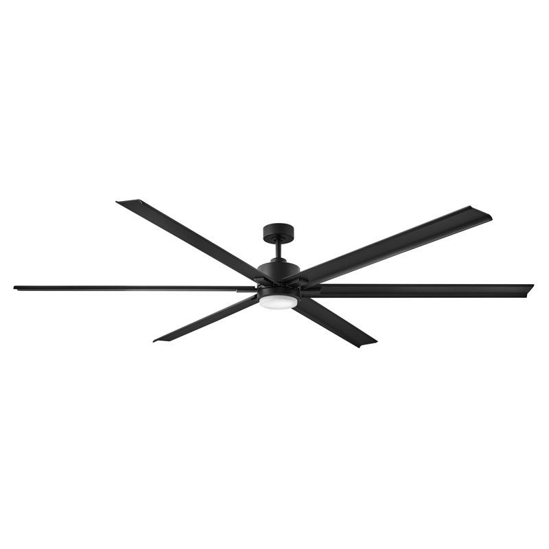 Collette 6 - Blade LED Standard Ceiling Fan with Wall Control and Light Kit Included, Matte Black, 82" Wide