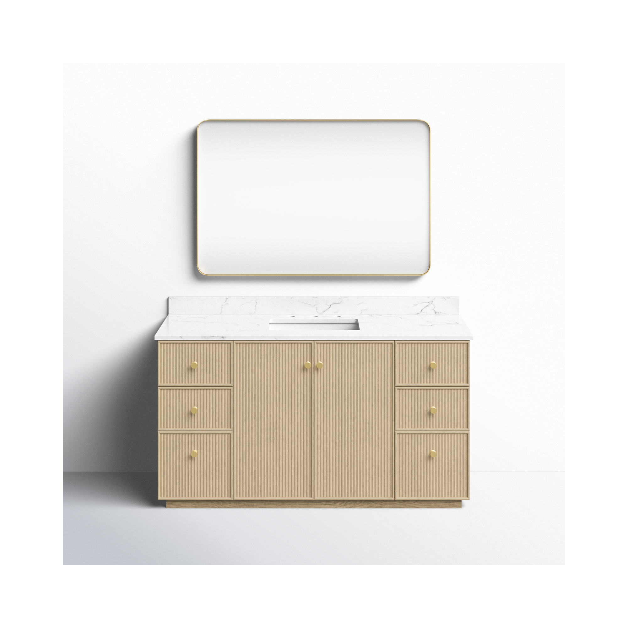 Amella 60'' Single Bathroom Vanity, Natural