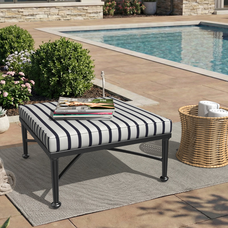 Sunbrella® Outdoor Ottoman Seat Cushion, 20" W x 22" D, Lido Indigo