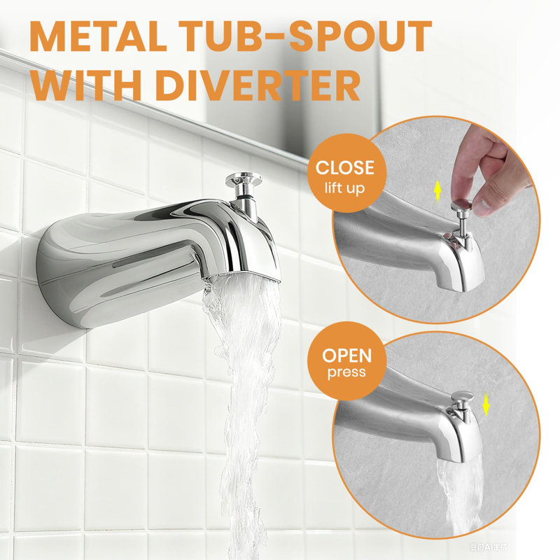 Wall Mounted Tub Shower System Single Handle Shower Faucet Set Brass Shower Trim Kit With Pressure Balance Valve