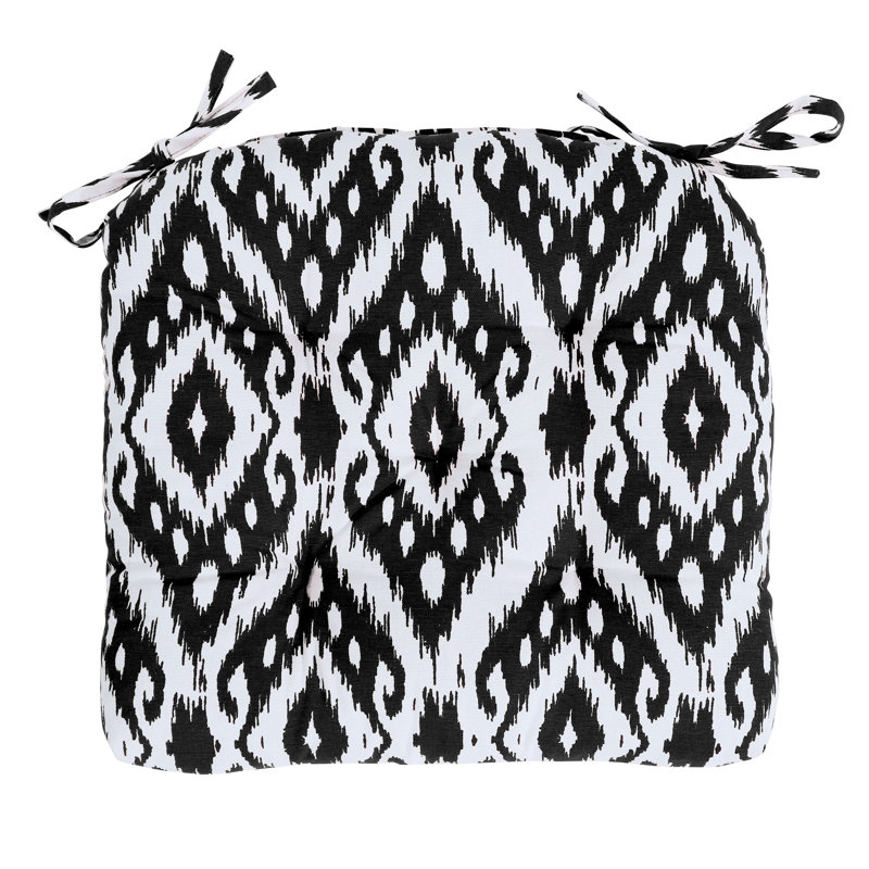 Outdoor 3'' Dining Chair Chair Pad, Black