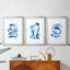 Blue Breeze I - reproduction encadrée sur mesure de qualité supérieure mate - 3 pièces-891318614-891318602