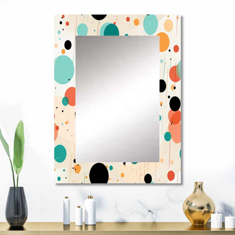 Astaire Modern Fusion Polka Dots Pattern - Polka dots  Decorative Mirror, Modern Large Wall Mirror, Printed Metal Art