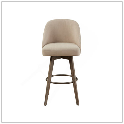 Tabouret de bar pivotant Madison Park Pearce au fini gris récupéré et repose-pieds en métal, parfait pour un repas élégant