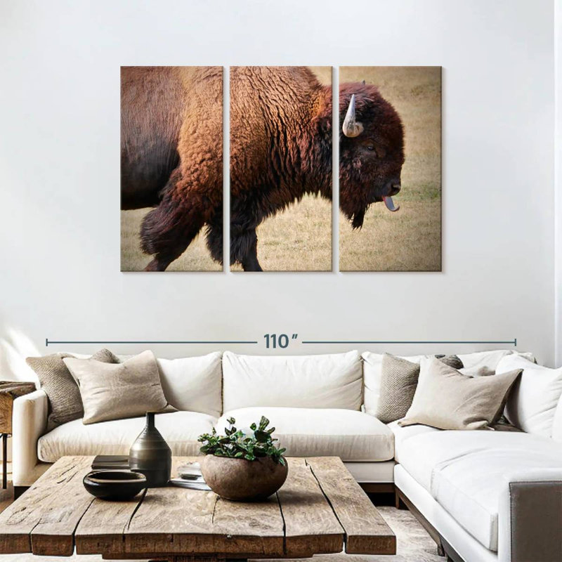 Brampt Tongue Wagging Bison, 48" H x 74" W