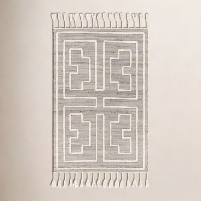 Rodriguez Hand-Woven Geometric Jute Rug