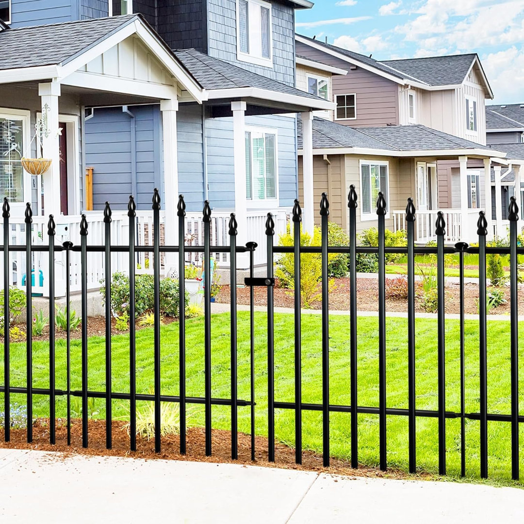 No Dig Metal Garden Fence – Rustproof Border for Small Dogs, Rabbits, Flower Beds & Lawn Edging – Black