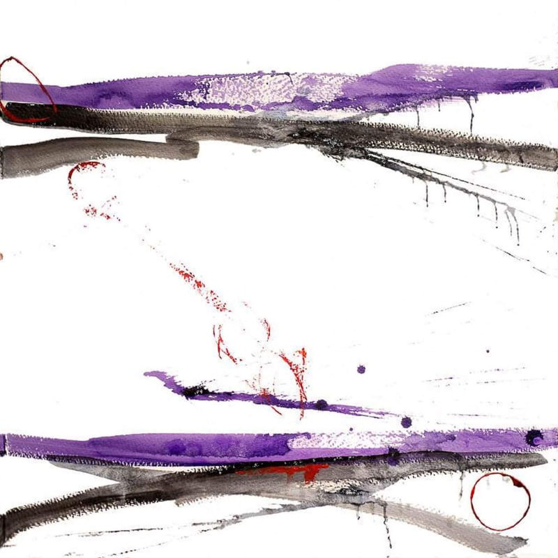 Purple Black IV - Artist Enhanced Canvas Print, 20" H x 20" W x 1" D, Unframed