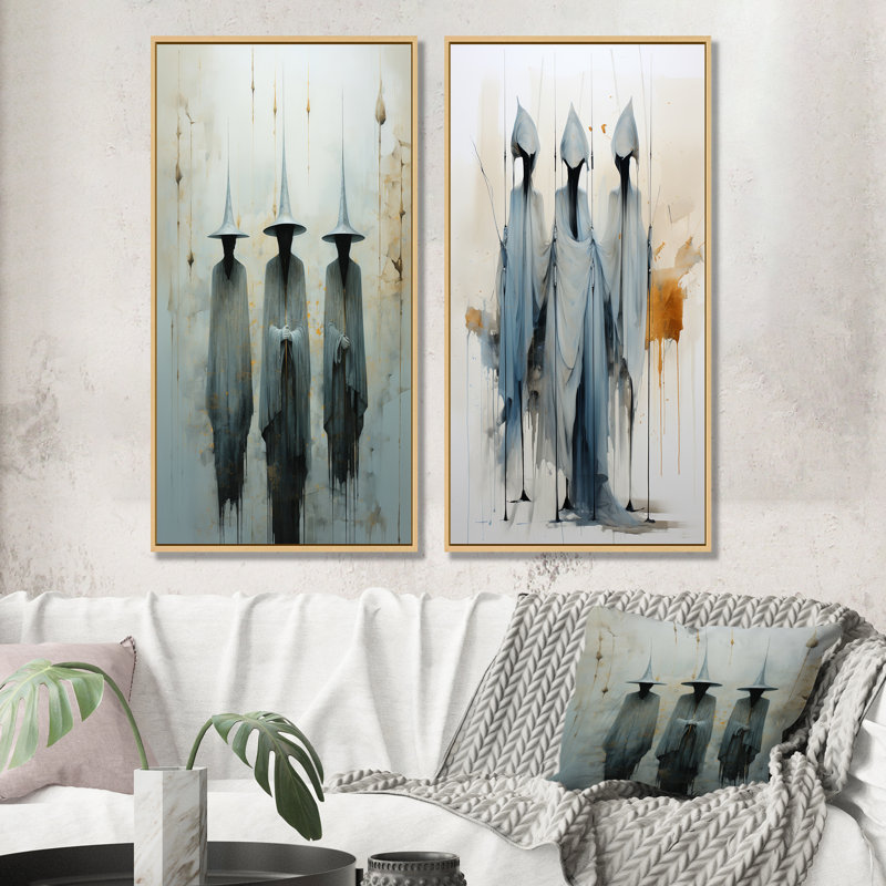 Minimalisme sorcières - ensemble de 2 reproductions d'art mural de sorcières, Encadrement brun, H 40 po x l 41 po