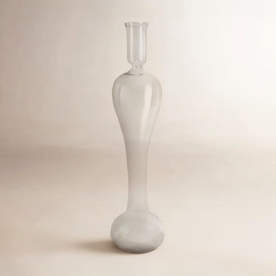 Clear Glass Candlestick Holder