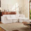 Canapé-lit modulaire en forme de L à 4 places avec repose-pieds, tissu surdimensionné en chenille compressée, modulaire modulaire pour le salon-518905842