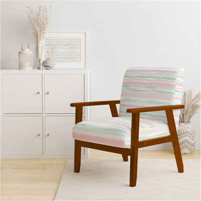 Fauteuil d'appoint rayé rose et vert Summer Breeze