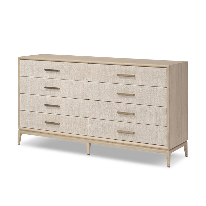 Rosenell 8 Drawer Dresser, Natural Oak Veneer