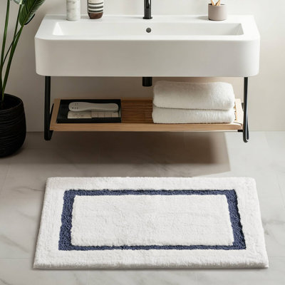 Roan Border Soft Plush Tufted 20x32'' Bath Rug