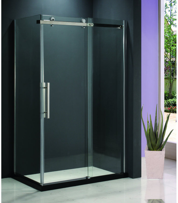 Porte de douche coulissante simple 48" x 78,75" avec panneau de retour hasper