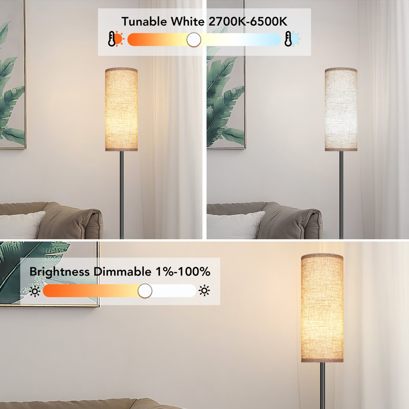 Brittanny 61'' Torchiere Floor Lamp, White