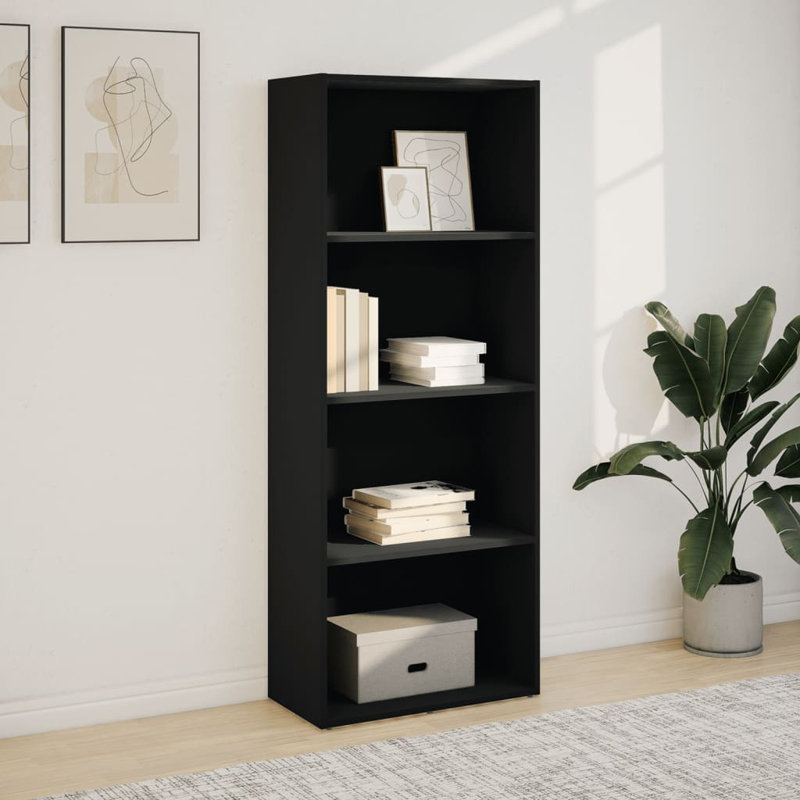 Bibliothèque standard vidaXL, Noir, (4 tablettes) H 74,4 po x l 15,7 po x P 11,8 po