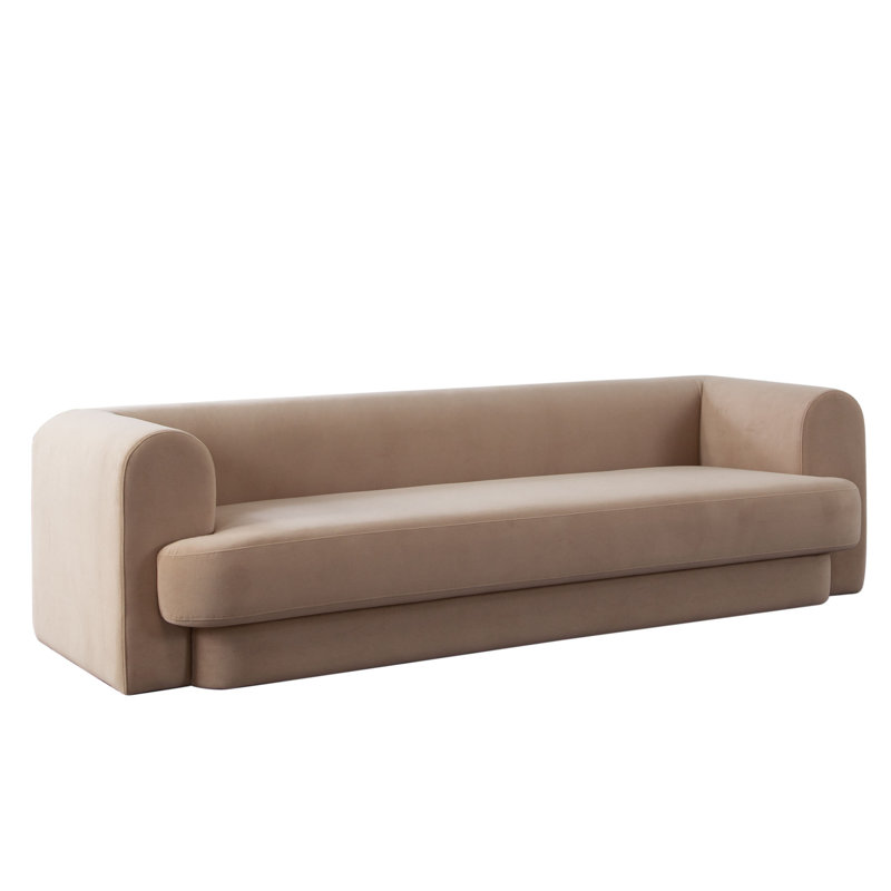 Canapé Form en velours performance chameau avec (2) coussins décoratifs, Chameau