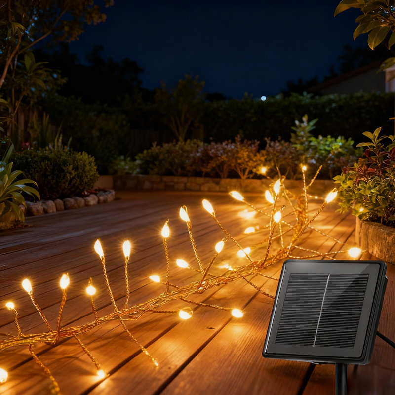 Extérieur imperméable à l'eau, 120 guirlandes de lumières à DEL, 8 modes guirlandes de pétards pour décoration de Noël de balcon de patio