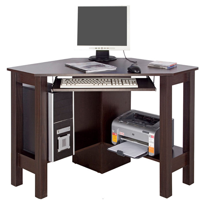 Corner Solid Wood Base Computer Desk
