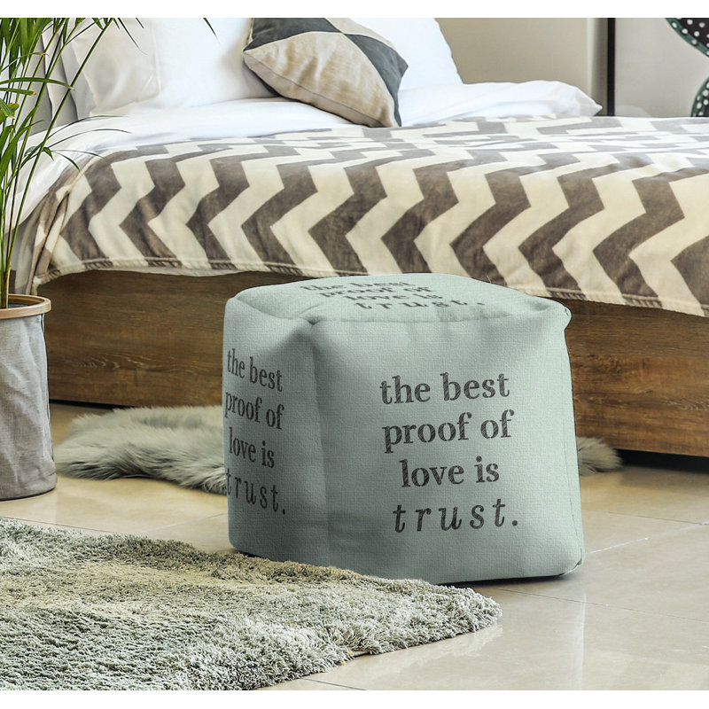 Upholstered Ottoman, Green/Black