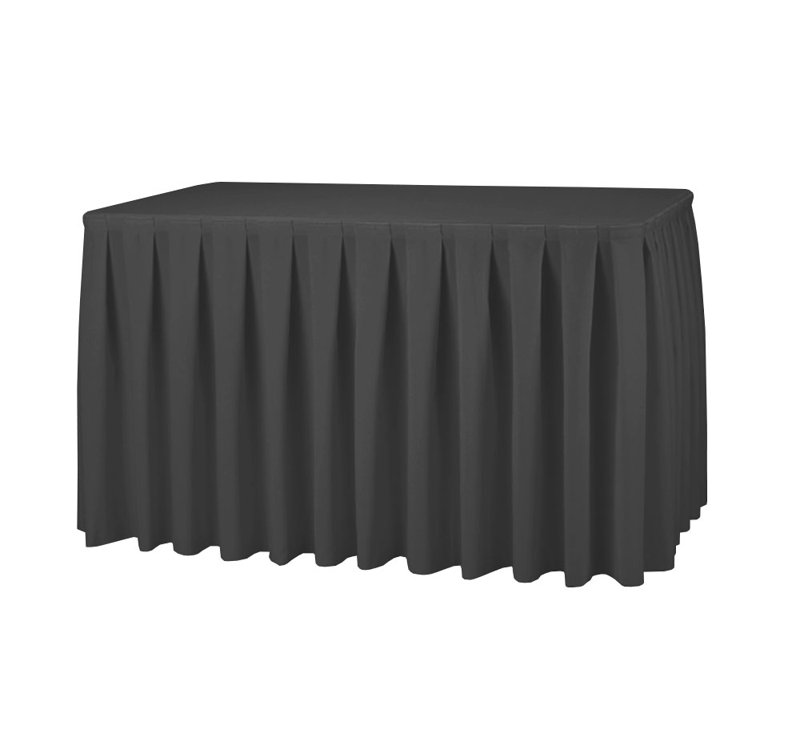 Danyae Table Skirt, 75cm W x 518.16cm L, Black