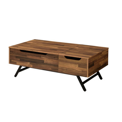 Elegant Walnut Lift Top Coffee Table For Home Use Walnut Finish With And Organized Compartment