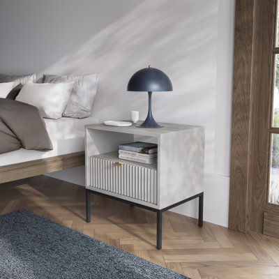 54cm W Metal Bedside Table
