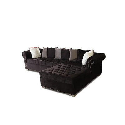 Upholstered L-Shaped Sectional Reversible