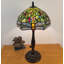 Lampe de table libellule style Tiffany, vitrail vert