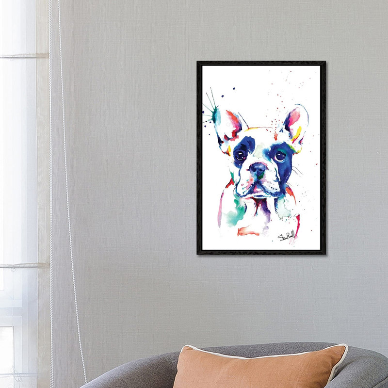 Frenchie I by Weekday Best - Painting on Canvas, Black Framed, 66.04 cm H x 45.72 cm W