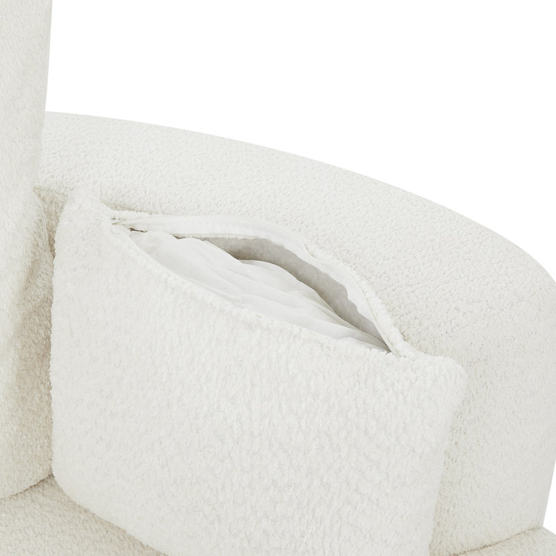 360° Swivel Chair Swivel Round Sofa Chair With 3 Removable Pillows, Beige
