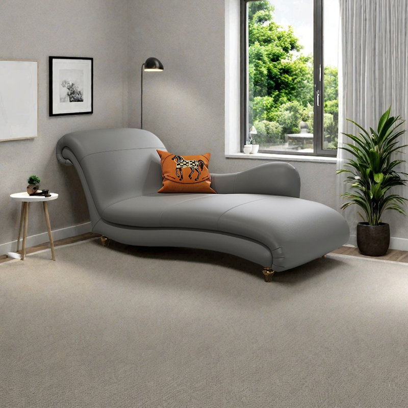 Modern Luxury faux leather Reclining chair, Grey, Left Hand Facing