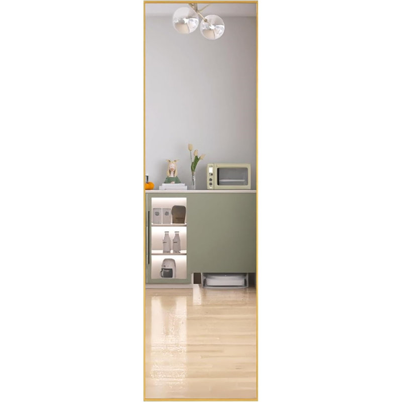 Tall Full Length Mirror with Stand, Wall Mounting Full Body Mirror, Metal Frame Full-Length Tempered Mirror for Living Room, Bedroom