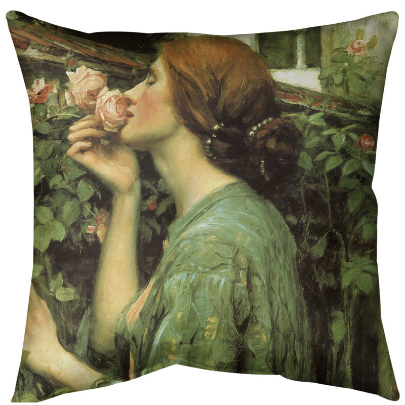 Insert de coussin décoratif rose, Vert, 14 po x 14 po, Bourre en polyester
